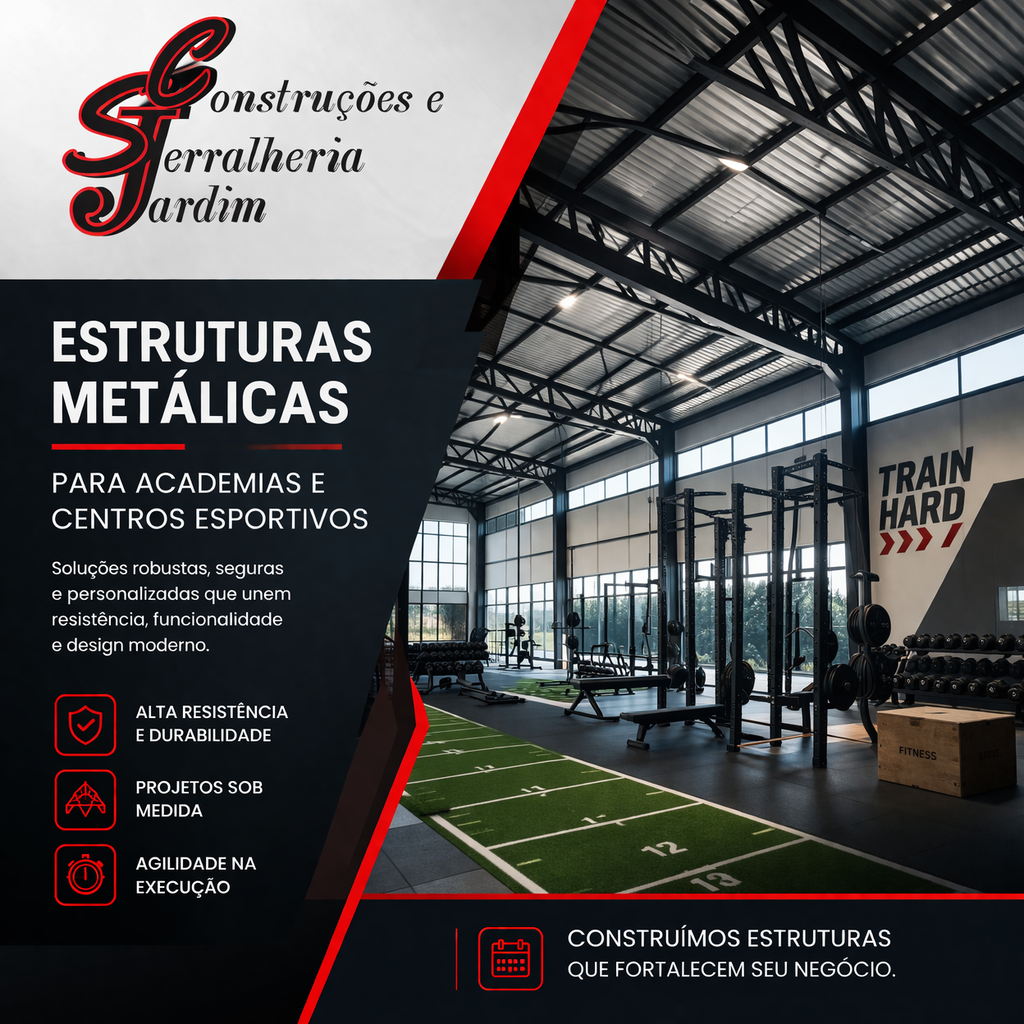 Estruturas Metálicas para Academias e Centros Esportivos - Serralheria Jardim