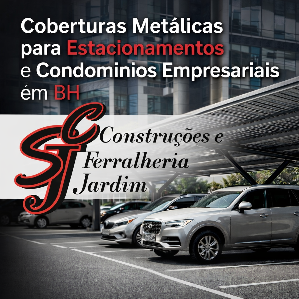 Coberturas Metálicas para Estacionamentos e Condomínios Empresariais em BHa - Serralheria Jardim]